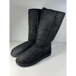 Women UGG Classic Tall Boot Suede Black Size 9